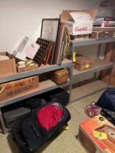 2 metal storage shelves