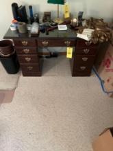 Computer desk with glass top