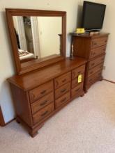 2 piece bedroom dresser set with mirror