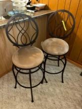 Pair of Swivel Metal Barstool w/ padded seat