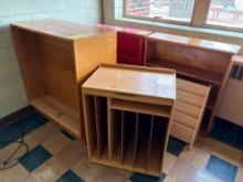 Wood bookcases and magazine display, room 1509
