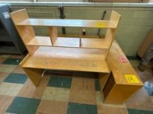 Wood art table and wood cubbies - 1103
