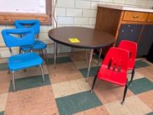 youth round table and 4 chairs - Rm 1103