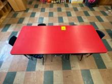 6ft youth table with 8 plastic chairs - 1104