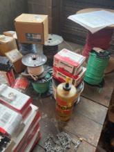 Contents on top of work bench - boiler room