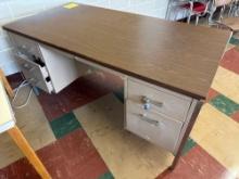 metal teacher desk, table, stool - Rm 1121