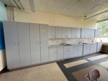 Large lot of storage cabinets with built in sinks - 1107