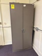 Metal storage locker, medicine ball - athletic office