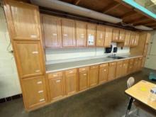 Oak Wall Cabinets with sink - Rm 1117