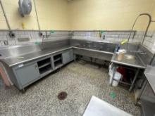 Large stainless steel wash sink - Cafeteria