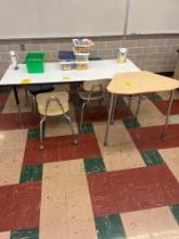 6ft table with 4 chairs, student desk, learning blocks -1115