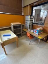 kids table, kids games, organizer, director podium, water table, folding chair - Rm 1114