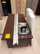 Desk with wood chair, shelving - 1114
