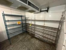 3 metal wire shelf racks inside cooler