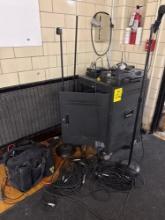 LabGruppen Amplifier with mic stand and mics, stand, cord, bag, accessories - Gymnasium