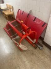 Volleyball referee stand and posts with pads - outside gym