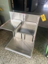 Stainless Steel Piper brand cantilever double tray dispenser - outside gym