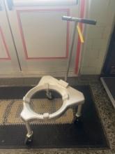 Mixing bowl wheel cart - outside gymnasium