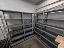 6 Sections of 7ft tall metal shelf, cafeteria