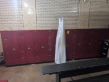 Large locker unit, 18 sections 18ft total, room 2105