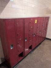 Large locker unit, 10 sections, 10ft, room 2105