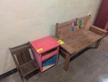Buddy Bench, stand and folding chair , room 2105