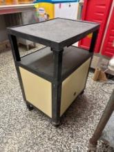 Rolling work cart with storage compartment - cafeteria