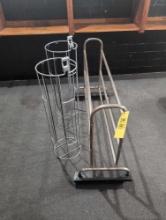 Ball rack and volleyball ball bin, room 1203