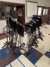 22 music stands with storage cart, room 1202