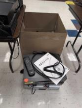 Box lot of assorted DVD/VHS players, power strips and electronics, room 1201
