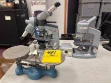 Balance Scale, (2) AO Spencer Microscopes