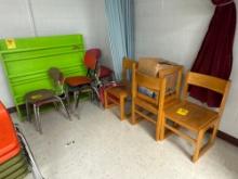 assorted chairs - display rack and books - room 1201