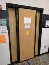 Pair of Folding cafeteria tables on casters