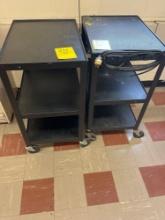 2 electric projector / utility carts and Magnavox TV - 1302