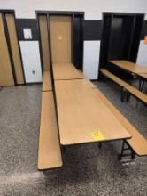Pair of Folding cafeteria tables on casters