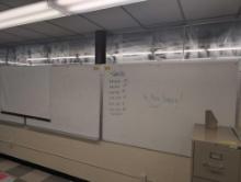 Pair of dry erase boards, screen, room 1309