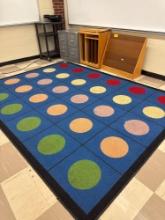 Pock-a Dot Rug, 7x10, Book shelves, metal file cabinets, cart, misc- Rm 1303