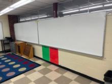 2 10ft long dry erase boards and chalk board - 1303