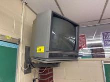 Magnavox TV with Mount, white board, Pin Board Approx 99in Long - Room 1308