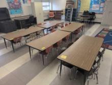 5 Children's activity tables with chairs, room 1304