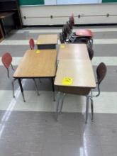 (4) Student Desks with (10) Chairs - Room 1307