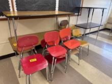 Four youth adjustable tables and chairs - Rm 1305