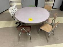 Youth Round Table with (5) Youth Chairs and Office Chair - Room 1306