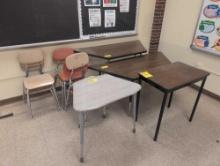 Assorted student deals, chairs and tables, room 2307