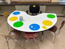 Half Round Table with (4) Chairs and Office Chair - Room 2306