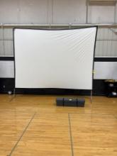 approx 12ft projection screen with stand and case - Bell Harron