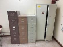 (3) Metal Filing Cabinets and Two Door Metal Cabinet - Room 2309