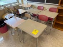 (6) Student Desks, (7) Chairs, (2) Wooden Bookcases - Room 2303