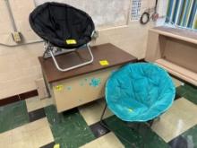 (2) Bag Chairs, Metal Teacher Desk - Room 2107