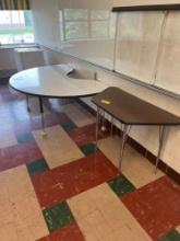 wood shelves, 2 tables , tv - 2103
